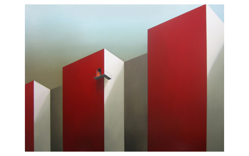 Habitación roja II. 147x200cm. Cuadros urbanos